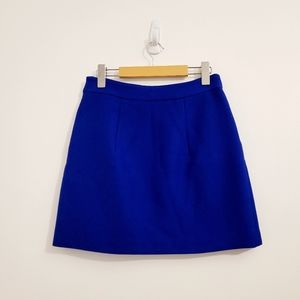 Milly Gathered Mini Skirt Cobalt Blue